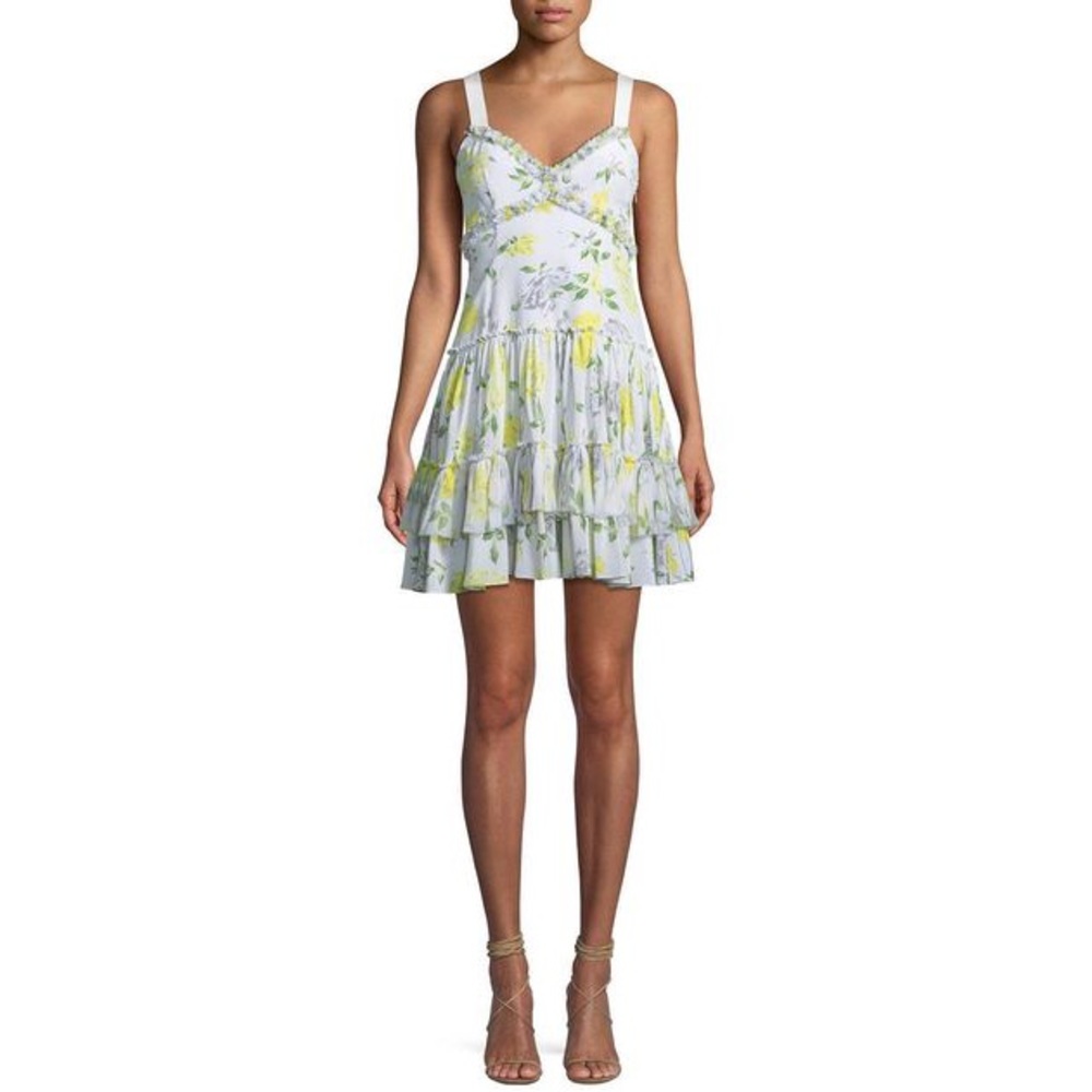 Cinq a Sept Livia Sunglow Silk Mini Dress Size 6